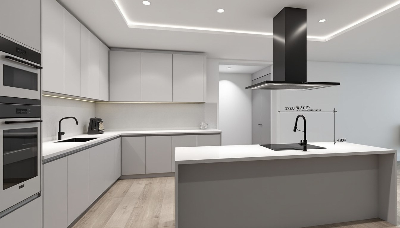 scopri come progettare una cucina funzionale con le giuste dimensioni e una disposizione ottimale per massimizzare lo spazio e il comfort.